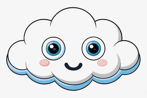 Cloud with White Background Illustration, Cartoon, Clipart, and Line Art Design, Cloud illustration, cartoon, clipart, and line art with a white background vector