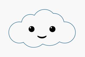 Cloud with White Background Illustration, Cartoon, Clipart, and Line Art Design, Cloud illustration, cartoon, clipart, and line art with a white background vector