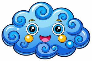 Cloud with White Background Illustration, Cartoon, Clipart, and Line Art Design, Cloud illustration, cartoon, clipart, and line art with a white background vector