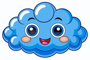 Cloud with White Background Illustration, Cartoon, Clipart, and Line Art Design, Cloud illustration, cartoon, clipart, and line art with a white background vector