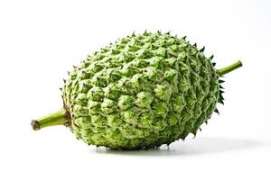 Green Spiky Fruit Isolated on White Background photo