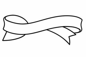 Elegant Ribbon with White Background Illustration, Cartoons, Clipart, and Line Art Design, Elegant ribbon design in various styles on a white background, perfect for any digital project. vector