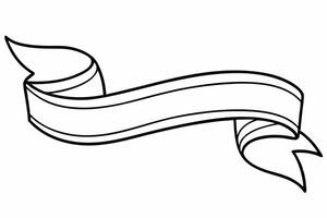 Elegant Ribbon with White Background Illustration, Cartoons, Clipart, and Line Art Design, Elegant ribbon design in various styles on a white background, perfect for any digital project. vector