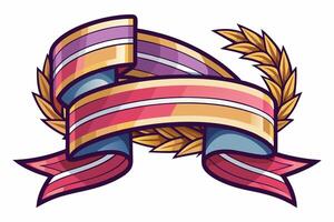 Elegant Ribbon with White Background Illustration, Cartoons, Clipart, and Line Art Design, Elegant ribbon design in various styles on a white background, perfect for any digital project. vector