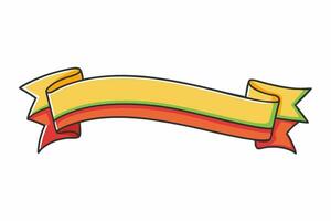 Elegant Ribbon with White Background Illustration, Cartoons, Clipart, and Line Art Design, Elegant ribbon design in various styles on a white background, perfect for any digital project. vector