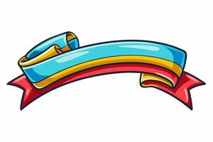 Elegant Ribbon with White Background Illustration, Cartoons, Clipart, and Line Art Design, Elegant ribbon design in various styles on a white background, perfect for any digital project. vector