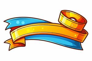 Elegant Ribbon with White Background Illustration, Cartoons, Clipart, and Line Art Design, Elegant ribbon design in various styles on a white background, perfect for any digital project. vector