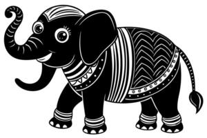 Funny Elephant Illustration with White Background Cartoons, Clipart, Line Art Design, Funny elephant illustration with white background in cartoon, clipart, and line art styles. vector