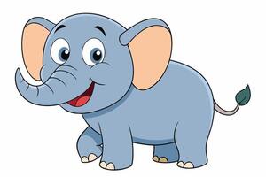 Funny Elephant Illustration with White Background Cartoons, Clipart, Line Art Design, Funny elephant illustration with white background in cartoon, clipart, and line art styles. vector