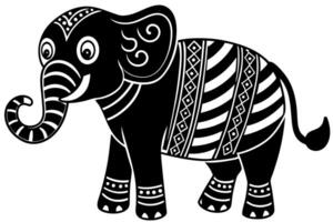 Funny Elephant Illustration with White Background Cartoons, Clipart, Line Art Design, Funny elephant illustration with white background in cartoon, clipart, and line art styles. vector