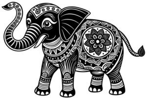 Funny Elephant Illustration with White Background Cartoons, Clipart, Line Art Design, Funny elephant illustration with white background in cartoon, clipart, and line art styles. vector