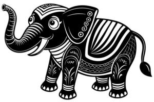 Funny Elephant Illustration with White Background Cartoons, Clipart, Line Art Design, Funny elephant illustration with white background in cartoon, clipart, and line art styles. vector