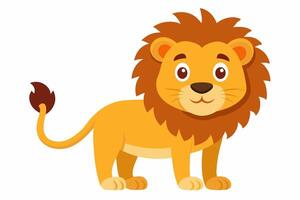 Funny Lion Illustration with White Background Cartoons, Clipart, and Line Art Design, Funny lion illustration, perfect for cartoons, clipart, and line art designs with white background vector