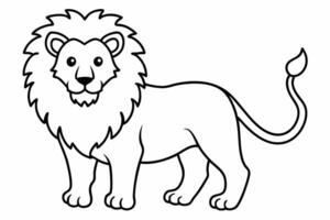 Funny Lion Illustration with White Background Cartoons, Clipart, and Line Art Design, Funny lion illustration, perfect for cartoons, clipart, and line art designs with white background vector