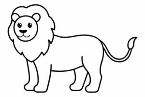 Funny Lion Illustration with White Background Cartoons, Clipart, and Line Art Design, Funny lion illustration, perfect for cartoons, clipart, and line art designs with white background vector