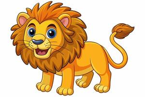 Funny Lion Illustration with White Background Cartoons, Clipart, and Line Art Design, Funny lion illustration, perfect for cartoons, clipart, and line art designs with white background vector