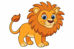 Funny Lion Illustration with White Background Cartoons, Clipart, and Line Art Design, Funny lion illustration, perfect for cartoons, clipart, and line art designs with white background vector