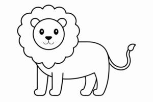 Funny Lion Illustration with White Background Cartoons, Clipart, and Line Art Design, Funny lion illustration, perfect for cartoons, clipart, and line art designs with white background vector
