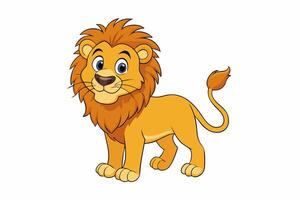 Funny Lion Illustration with White Background Cartoons, Clipart, and Line Art Design, Funny lion illustration, perfect for cartoons, clipart, and line art designs with white background vector