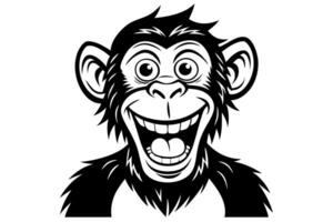 Funny Monkey Illustration on White Background Cartoons, Clipart, Line Art Design, Funny monkey illustration on white background, perfect for cartoons, clipart, and line art designs. vector