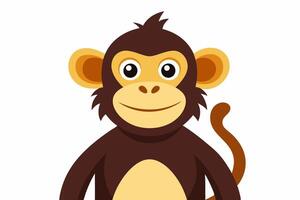 Funny Monkey Illustration on White Background Cartoons, Clipart, Line Art Design, Funny monkey illustration on white background, perfect for cartoons, clipart, and line art designs. vector