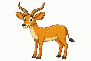 Funny Antelope Illustration with White Background Cartoons, Clipart, Line Art Design, Funny antelope illustration with white background. Ideal for cartoons, clipart, and line art design. vector