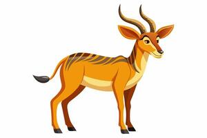 Funny Antelope Illustration with White Background Cartoons, Clipart, Line Art Design, Funny antelope illustration with white background. Ideal for cartoons, clipart, and line art design. vector