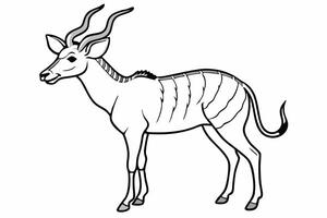 Funny Antelope Illustration with White Background Cartoons, Clipart, Line Art Design, Funny antelope illustration with white background. Ideal for cartoons, clipart, and line art design. vector