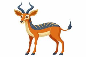 Funny Antelope Illustration with White Background Cartoons, Clipart, Line Art Design, Funny antelope illustration with white background. Ideal for cartoons, clipart, and line art design. vector