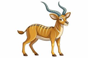 Funny Antelope Illustration with White Background Cartoons, Clipart, Line Art Design, Funny antelope illustration with white background. Ideal for cartoons, clipart, and line art design. vector