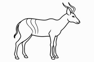 Funny Antelope Illustration with White Background Cartoons, Clipart, Line Art Design, Funny antelope illustration with white background. Ideal for cartoons, clipart, and line art design. vector