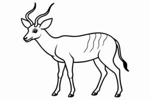 Funny Antelope Illustration with White Background Cartoons, Clipart, Line Art Design, Funny antelope illustration with white background. Ideal for cartoons, clipart, and line art design. vector