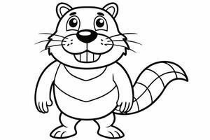 Funny Beaver with White Background Illustration, Cartoons, Clipart, and Line Art Design, Funny beaver illustration, cartoons, clipart, and line art design with a white background. vector