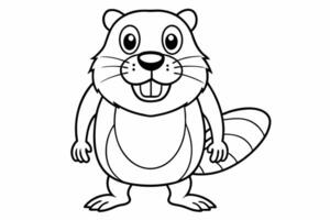Funny Beaver with White Background Illustration, Cartoons, Clipart, and Line Art Design, Funny beaver illustration, cartoons, clipart, and line art design with a white background. vector