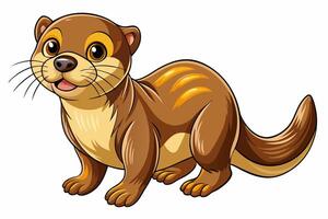 Funny Otter Illustration, Cartoon Clipart, Line Art Design with White Background, Funny otter illustration in , cartoon, clipart, and line art styles on white background. vector