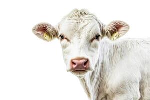 Close-up of a White Cow's Face photo