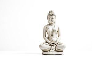 White Buddha Statue in Meditation Pose photo