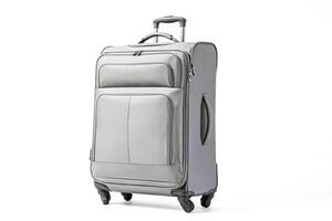 Grey Suitcase on White Background photo