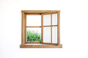Wooden Window With Open Pane photo