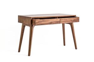 Walnut Console Table with Two Drawers photo
