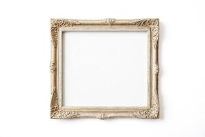 Ornate Gold Frame Isolated on White photo