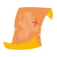 Pirate map in flat style vector