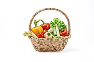 Fresh Vegetables in a Wicker Basket photo