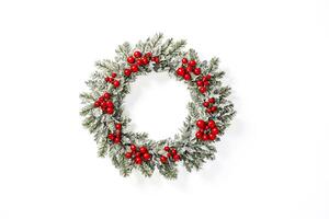 Christmas Wreath with Red Berries photo