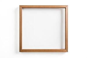 Wooden Picture Frame on White Background photo