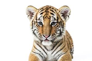 Close Up of a Tiger Cub's Face photo