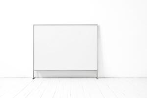 Blank white screen on a stand photo