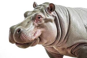 Close-up portrait of a hippopotamus photo