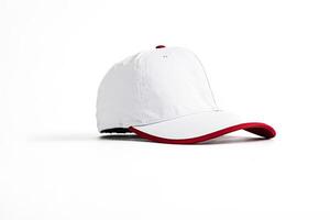 White Baseball Cap with Red Underbill photo