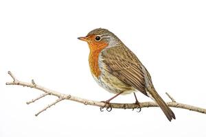 European Robin Perched on a Branch photo